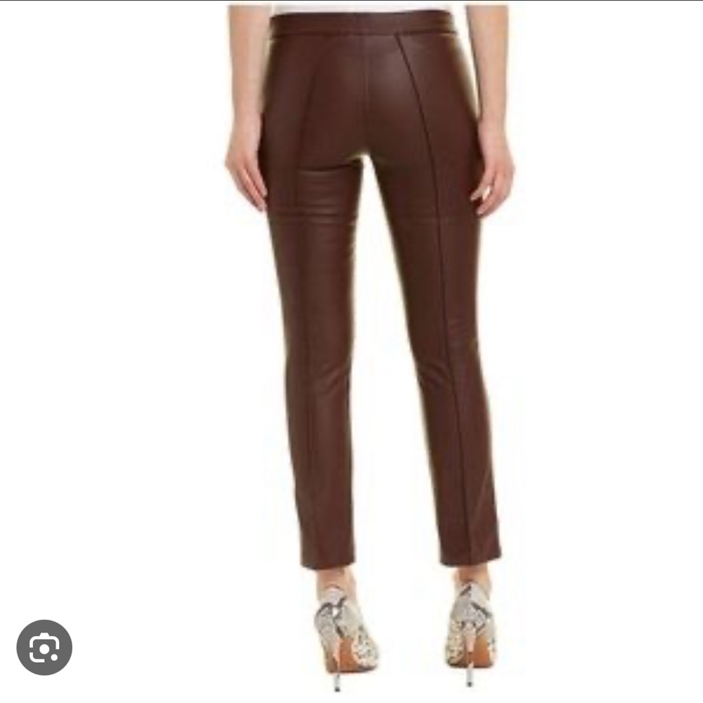 DAVID LERNER NY - pin tuck flared cropped Burgundy Matte NWT